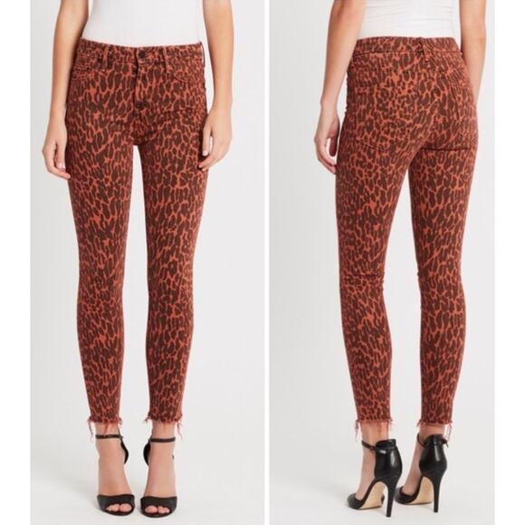 MOTHER Denim - MOTHER Denim High Waisted Looker Ankle Fray Animal Attraction Size 29